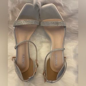 Silver Sandals With Glitter Straps. EU Size 40. US Size 8.5/9